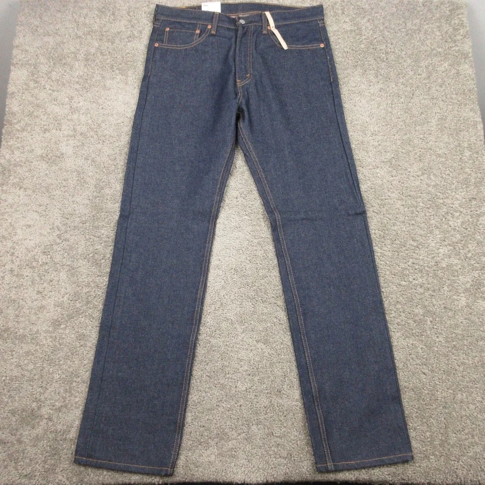 Levis Jeans Mens 32x32 Blue 505 Regular Straight Rigid Raw Denim Pants NEW Y2K